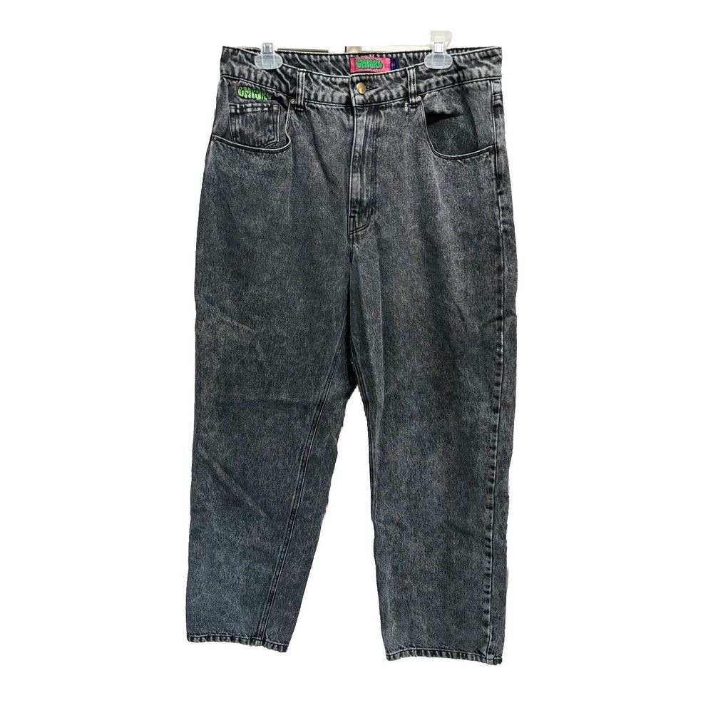 Gmpyre Gray Vintage Jeans Women's Size 14 Medium Wash High Rise Wide Tapered Leg